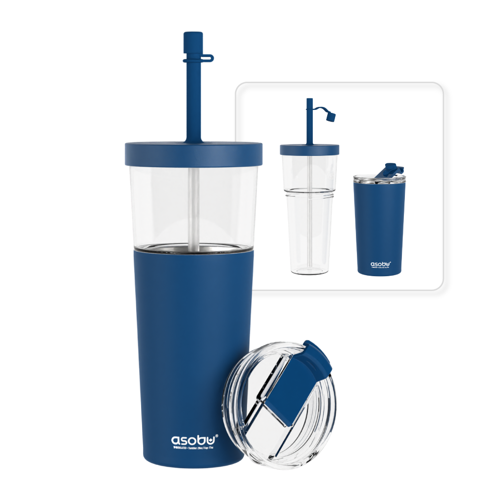 Asobu V650b 14-Ounce Easy Access Travel Tumbler (Blue)