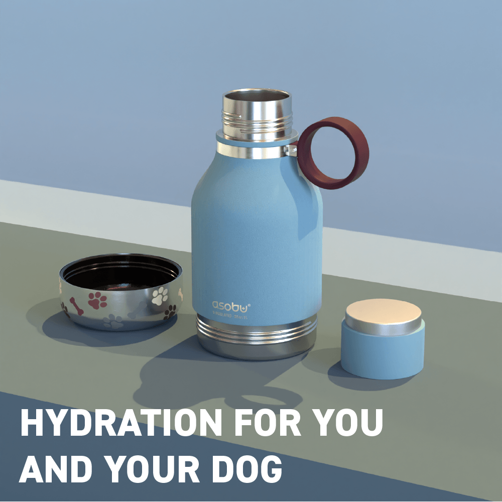 Dog Blue Bowl Bottle Dog Water Bottle Dog Water Dispenser ASOBU ASOBU