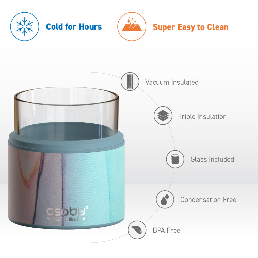 Aqua Marble Whiskey Insulated Sleeve