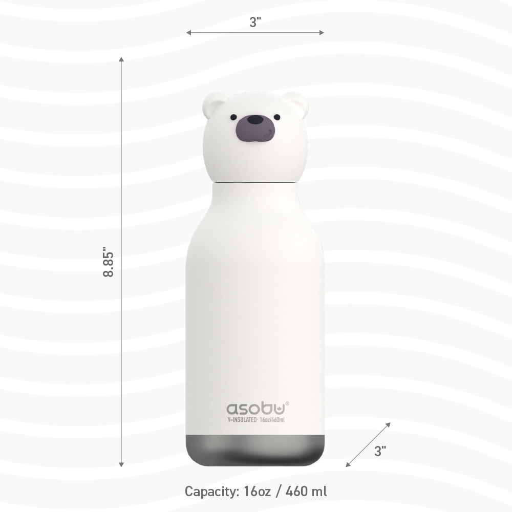 350/480ml Animals Straps Stainless Steel Vacuum Flask Coffee Tea Milk  Travel Straw Cup Cute Bear