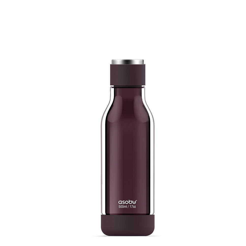 maroon glass water bottle