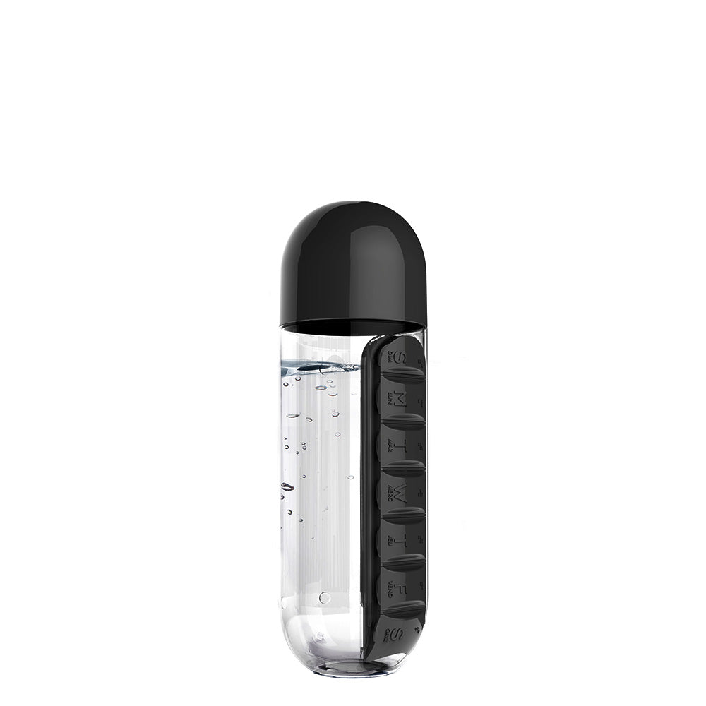 pill water bottle - black 