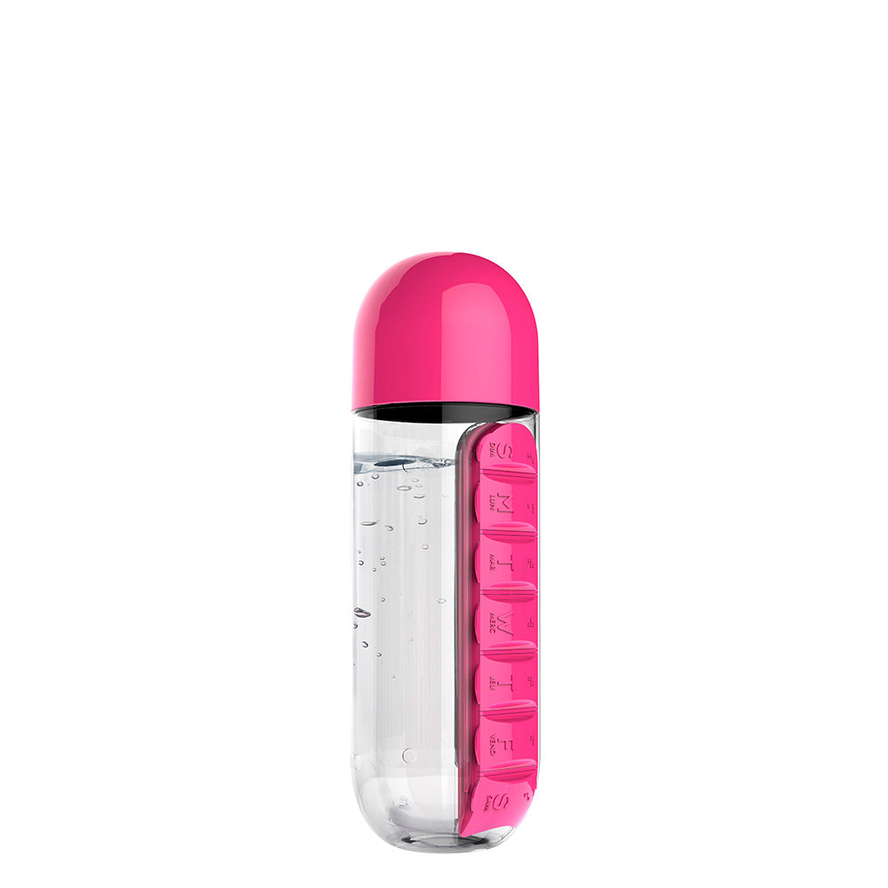 pill water bottle - pink