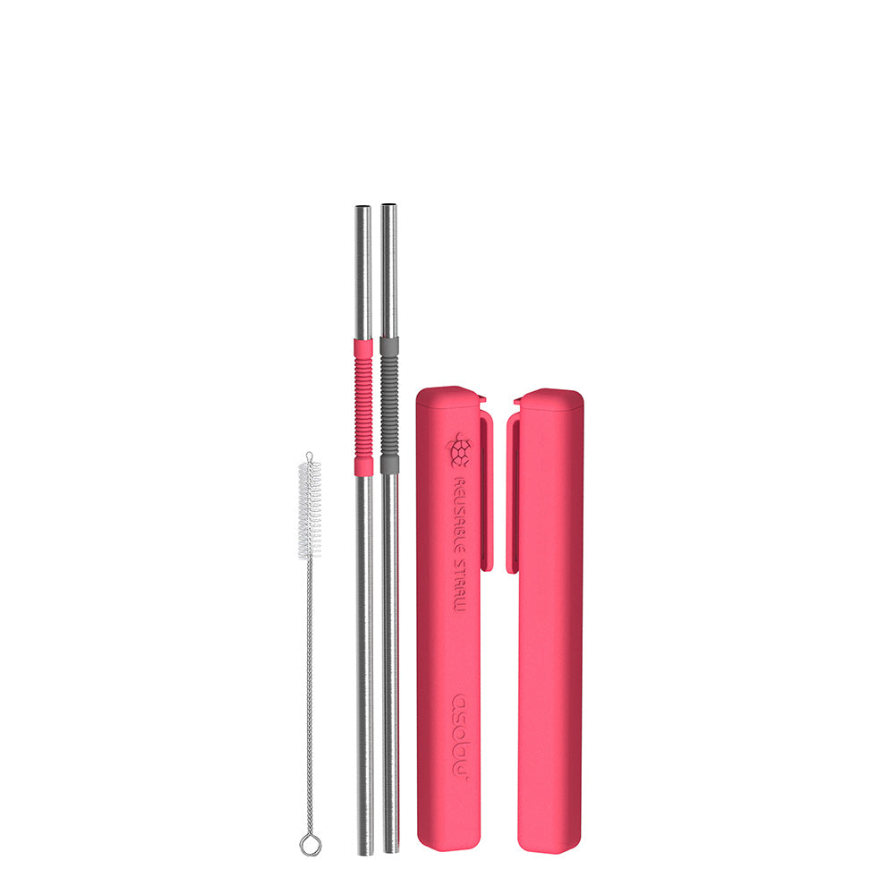 red reusable straws
