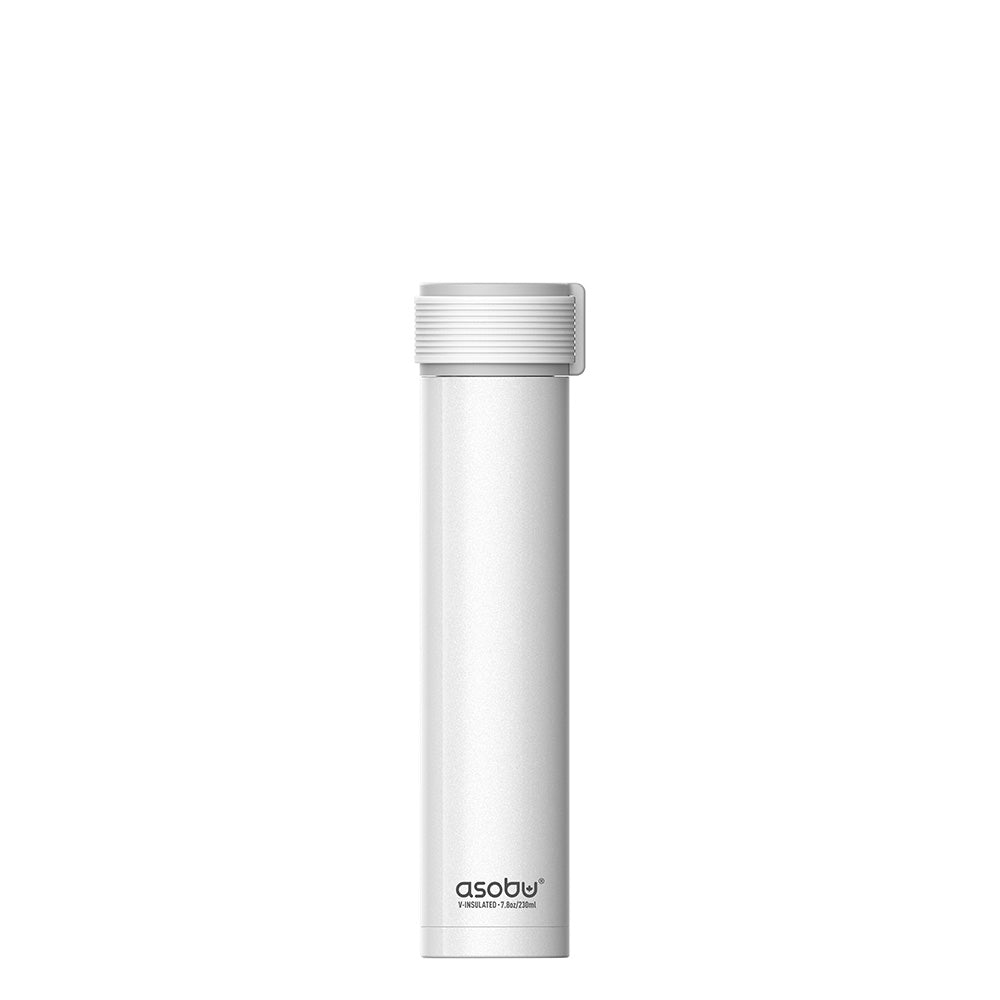 slim stainless steel water bottle - white