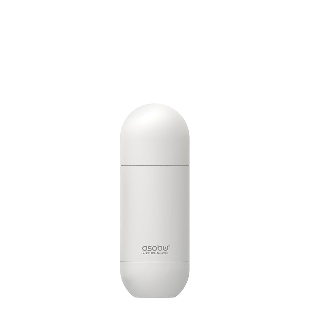 orb insulated water bottle white