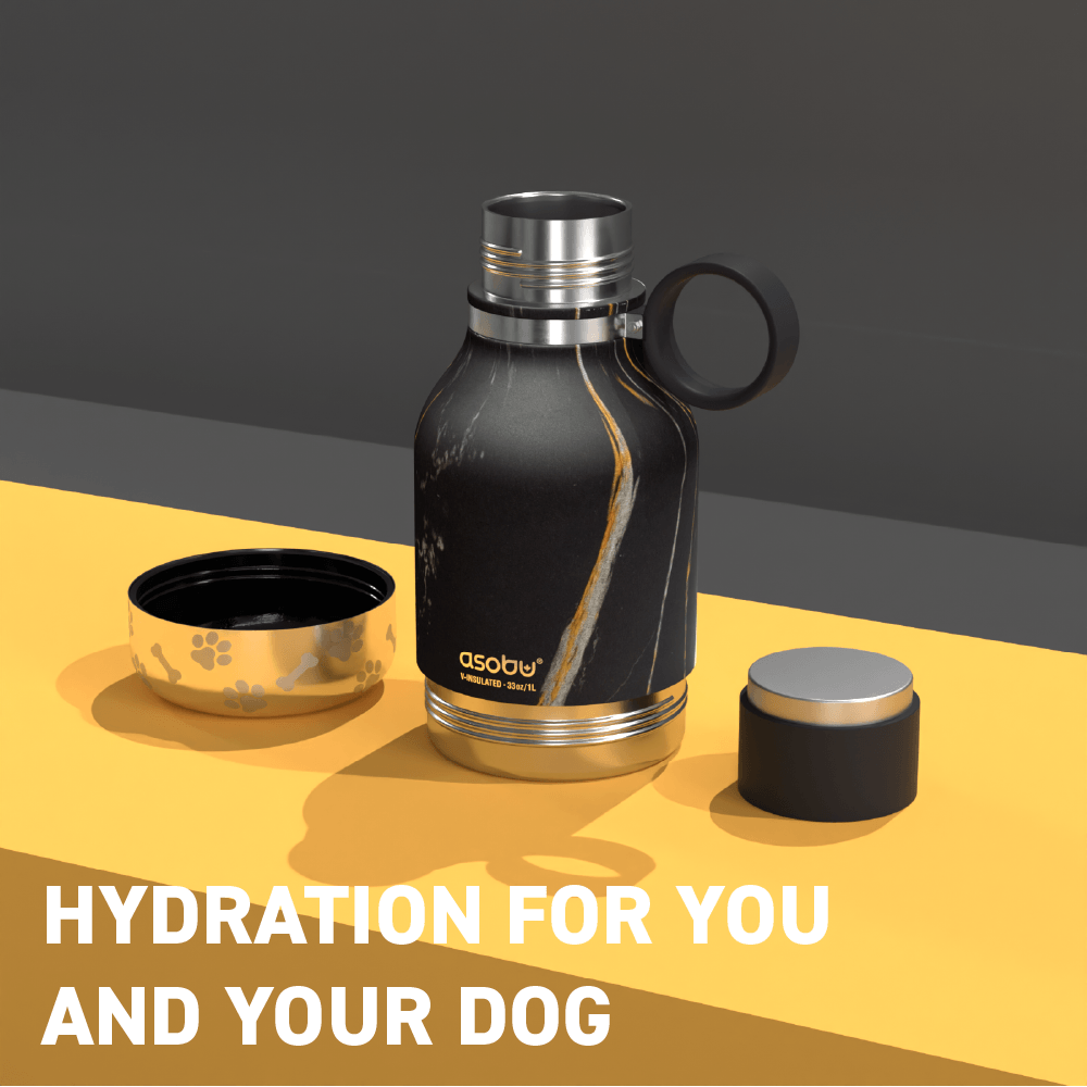 Dog Black Bowl Bottle Dog Water Bottle & Dog Water Dispenser ASOBU