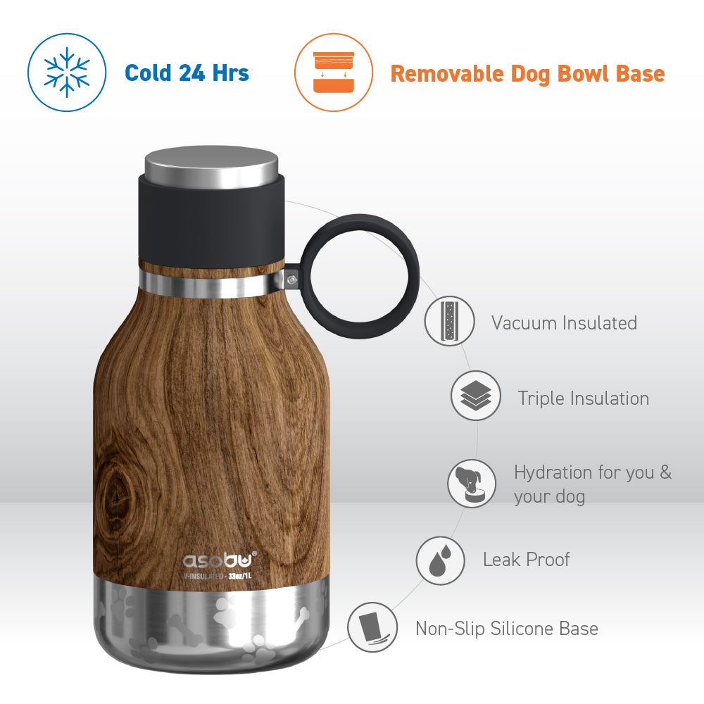 Wood Dog Bowl Bottle