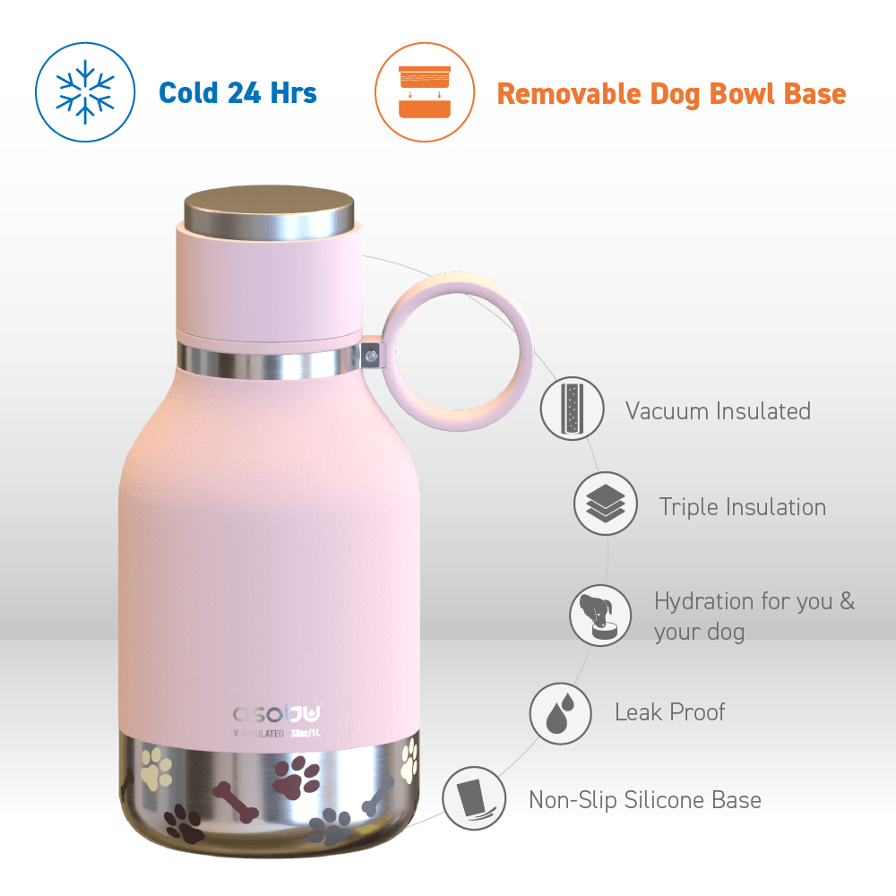Powdered Pink Dog Bowl Bottle