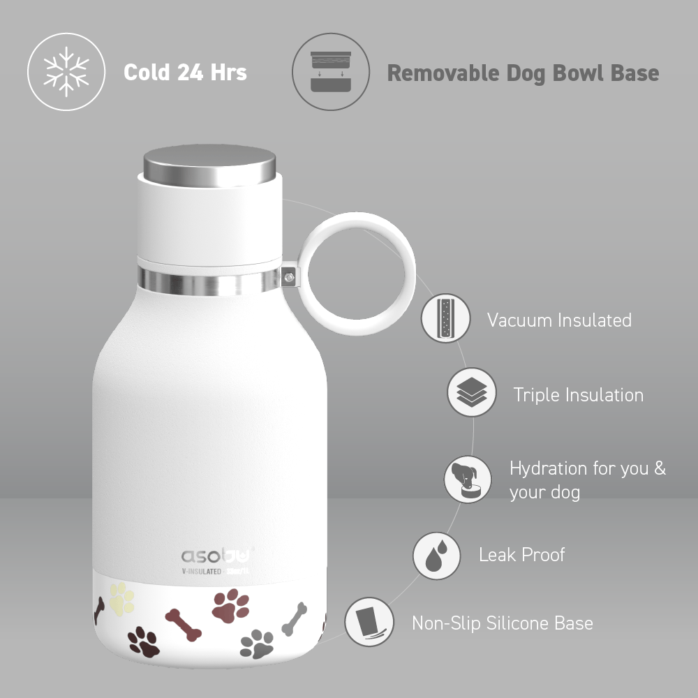 White Dog Bowl Bottle