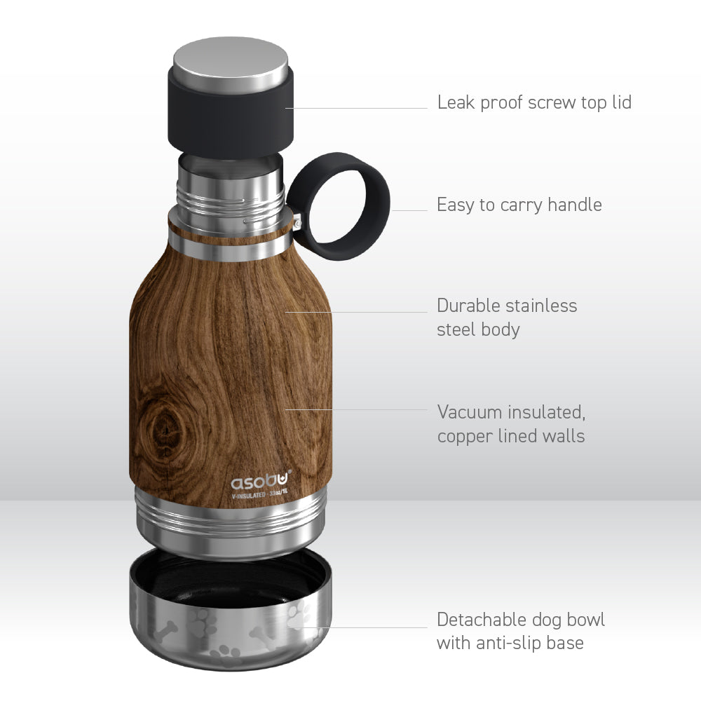 Wood Dog Bowl Bottle