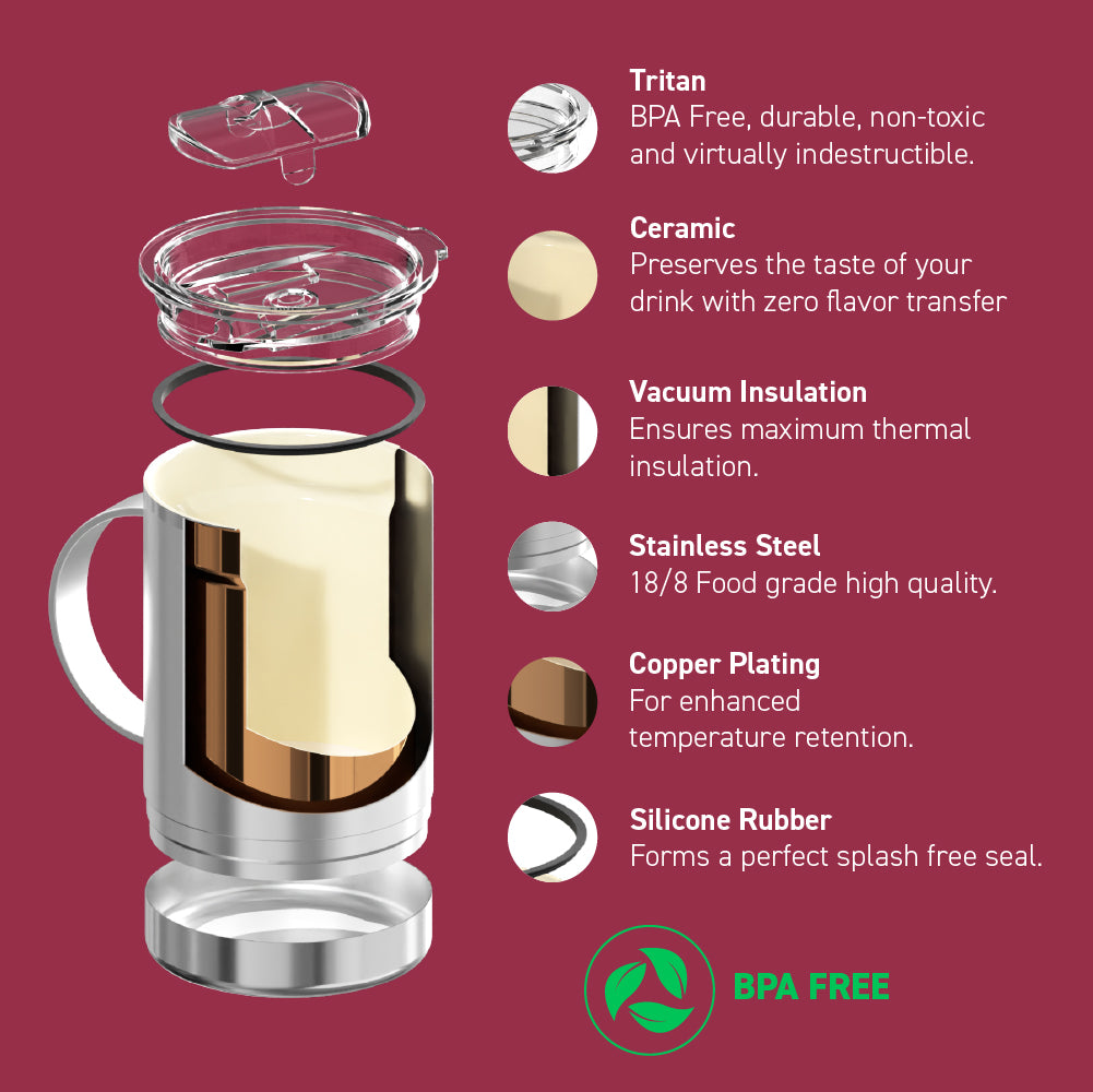 thumbnail image 2 of Asobu 12 Oz. Ultimate Vacuum Insulated Coffee Mug - SM30 2 of 10