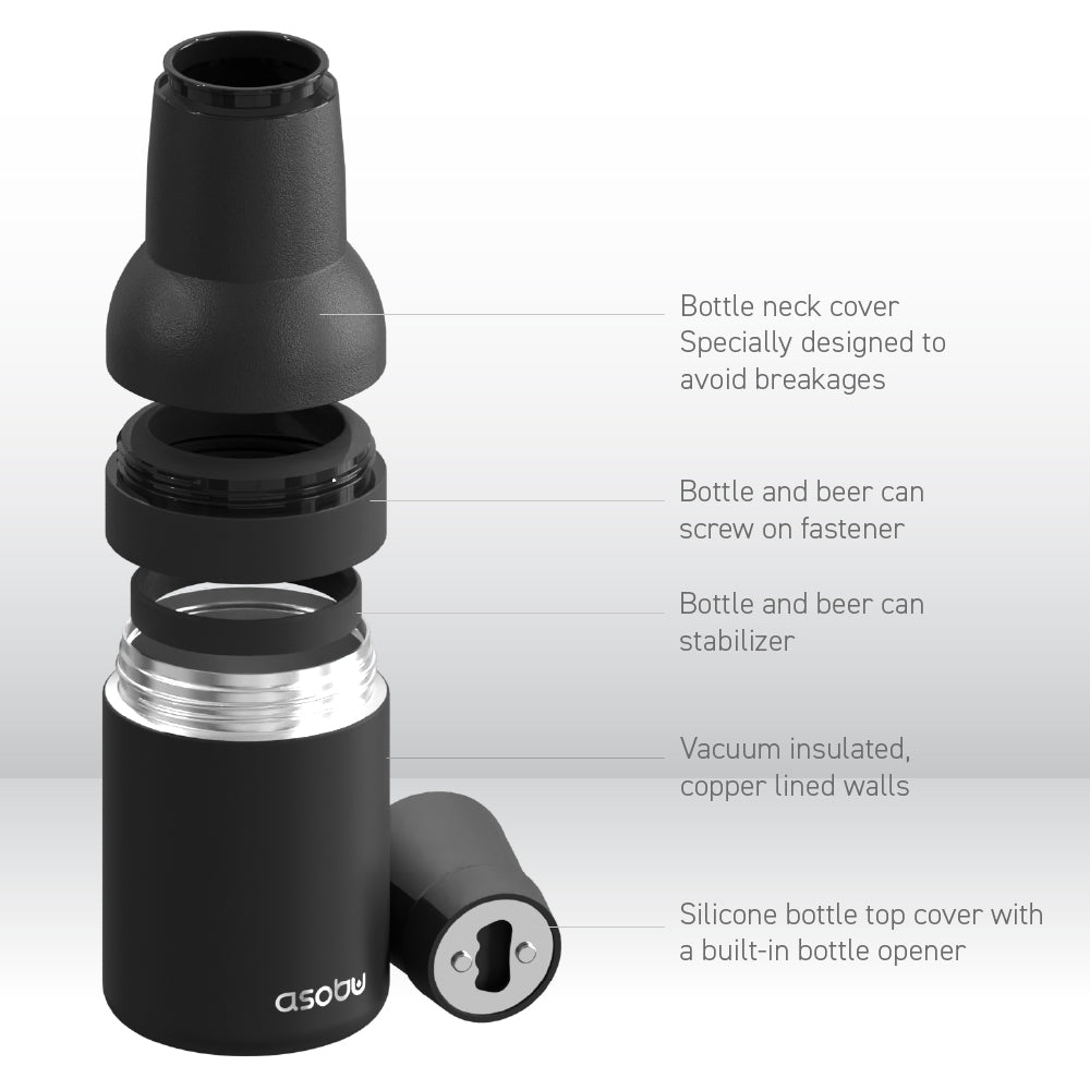 Insulated beer Bottle - Insulators and Coolers - Black Frosty Beer ...