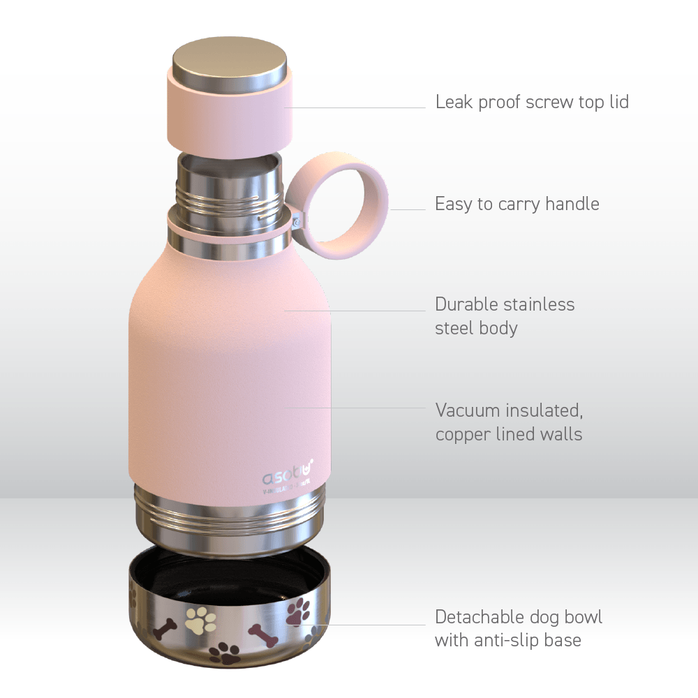 Powdered Pink Dog Bowl Bottle