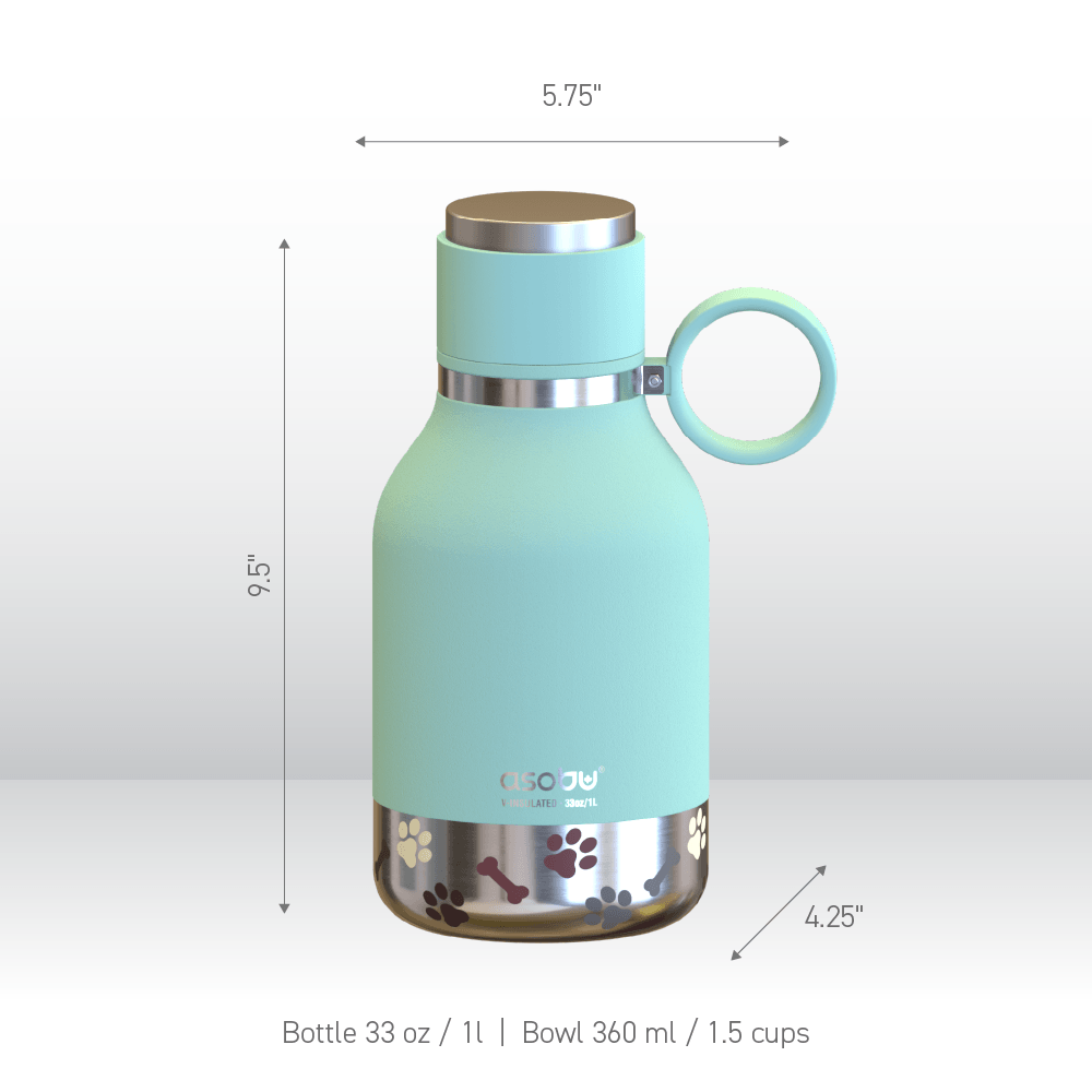 Teal Dog Bowl Bottle