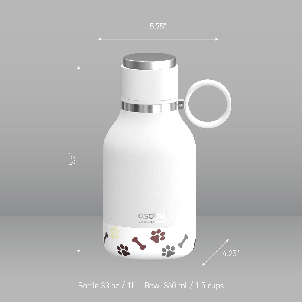 White Dog Bowl Bottle