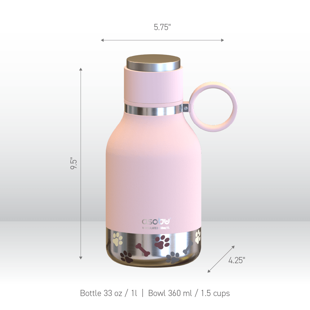Powdered Pink Dog Bowl Bottle