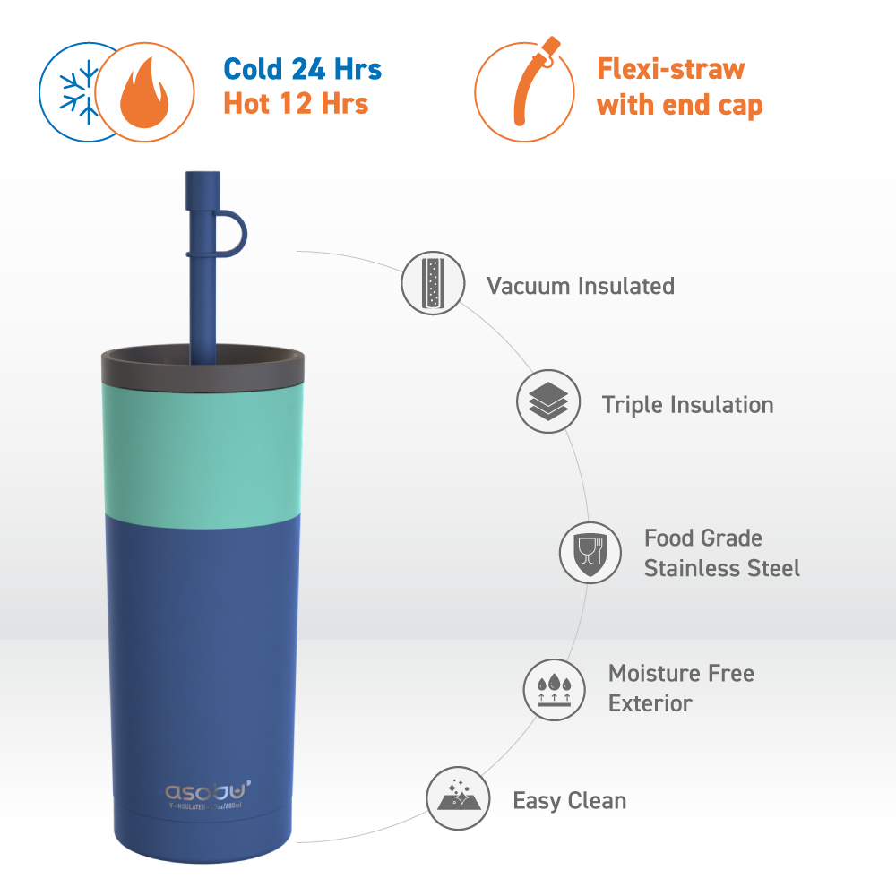 Pastel Blue Super Sippy - Insulated Sipper Cup With Straw | ASOBU – ASOBU®